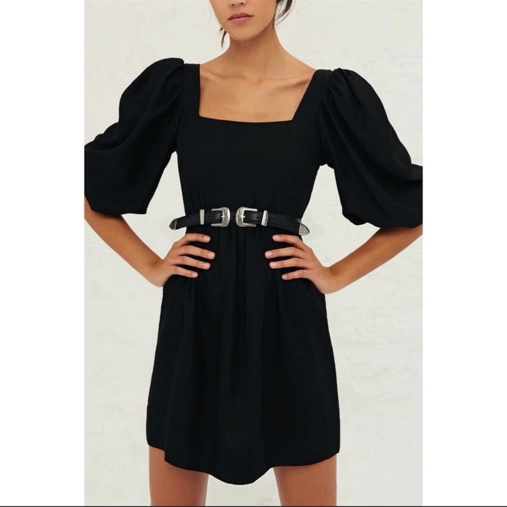 Nwt Ba&Sh Puffed Sleeve Boho Western Retro Coastal Cowgirl Rodeo Inspired Dress